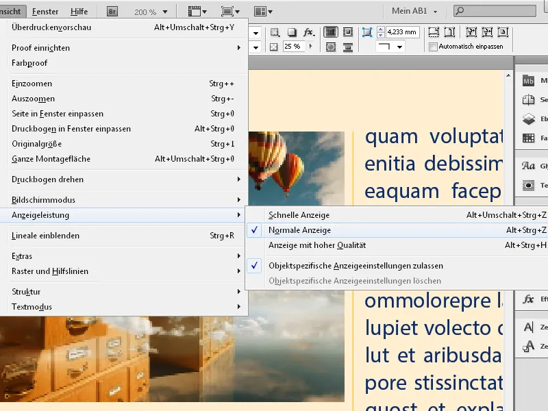 Die Anzeigequalität in InDesign