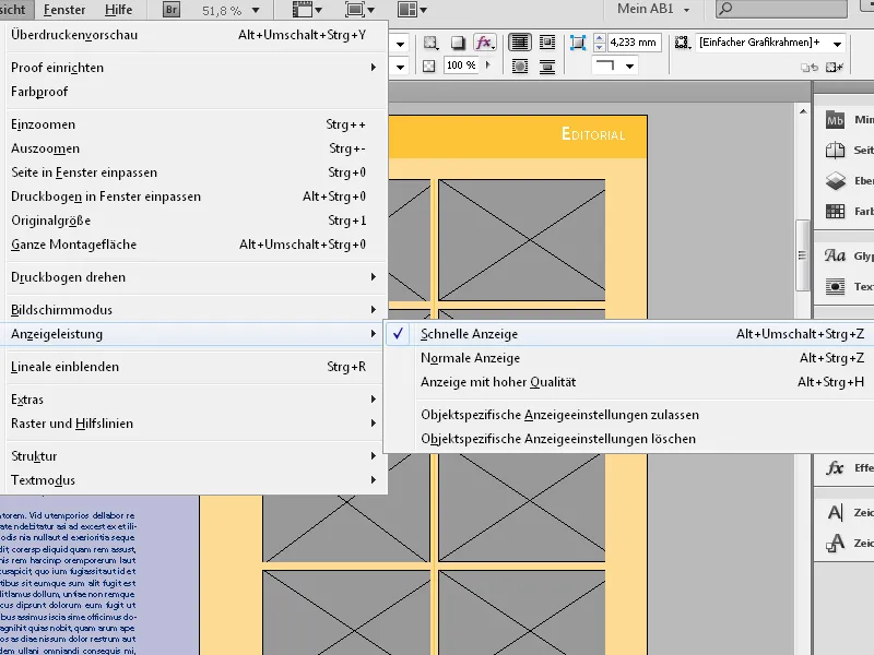 Die Anzeigequalität in InDesign