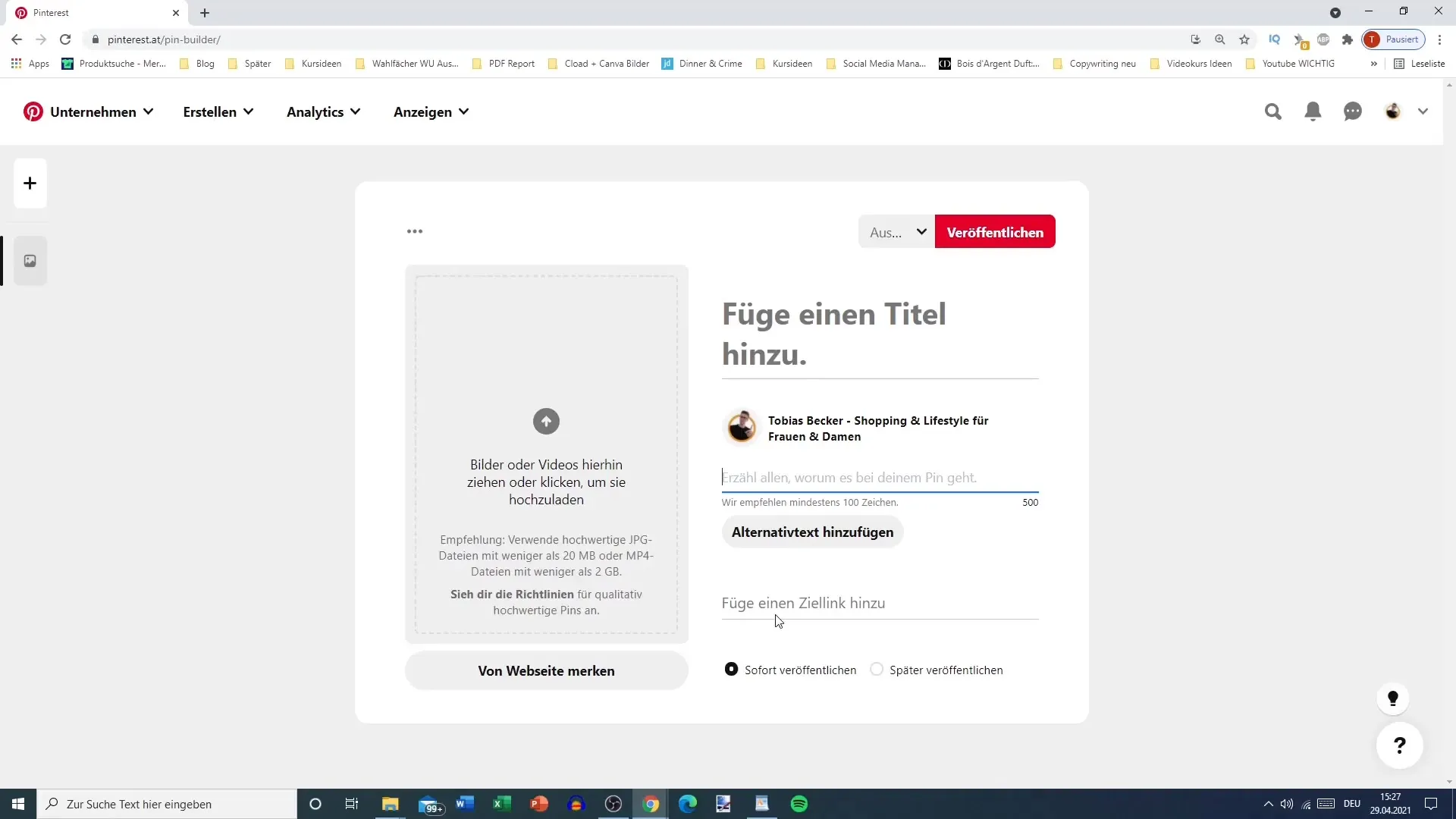 Vellykket upload af pins: Trin-for-trin vejledning til Pinterest