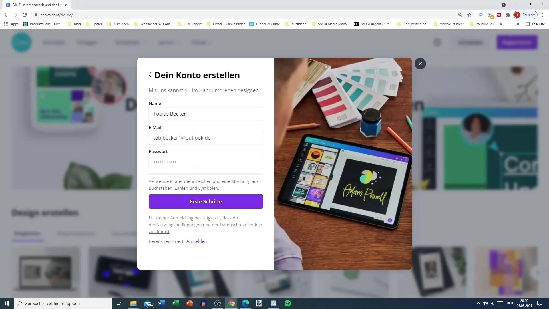 Criar uma conta gratuita no Canva - eis como!