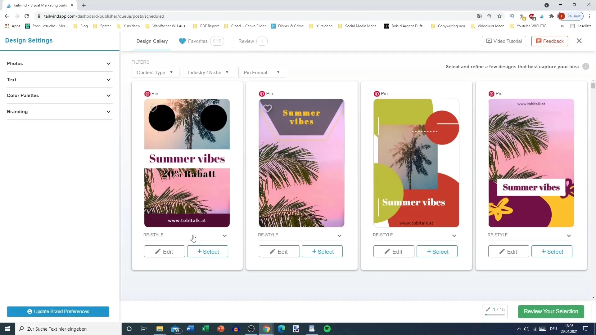 Criar gráficos para o Pinterest facilmente com o Tailwind