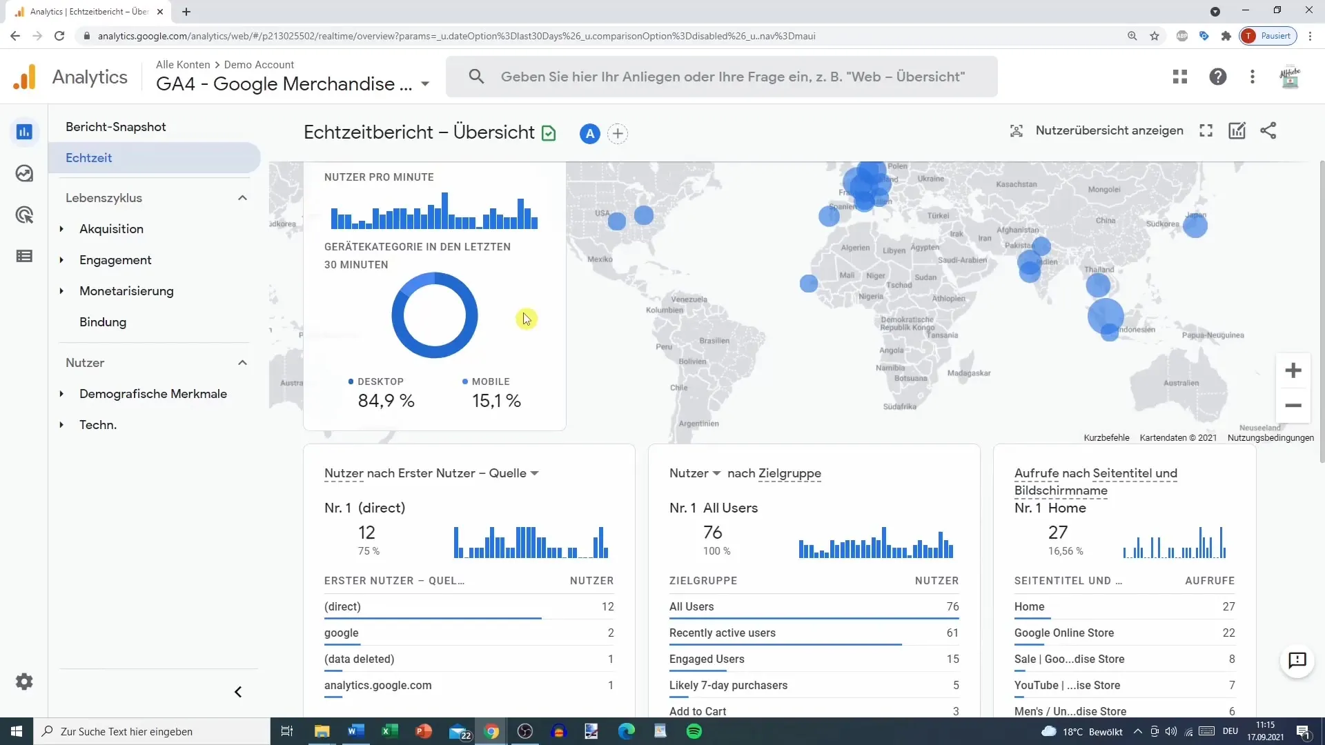 Bruk sanntidsrapporten i Google Analytics effektivt