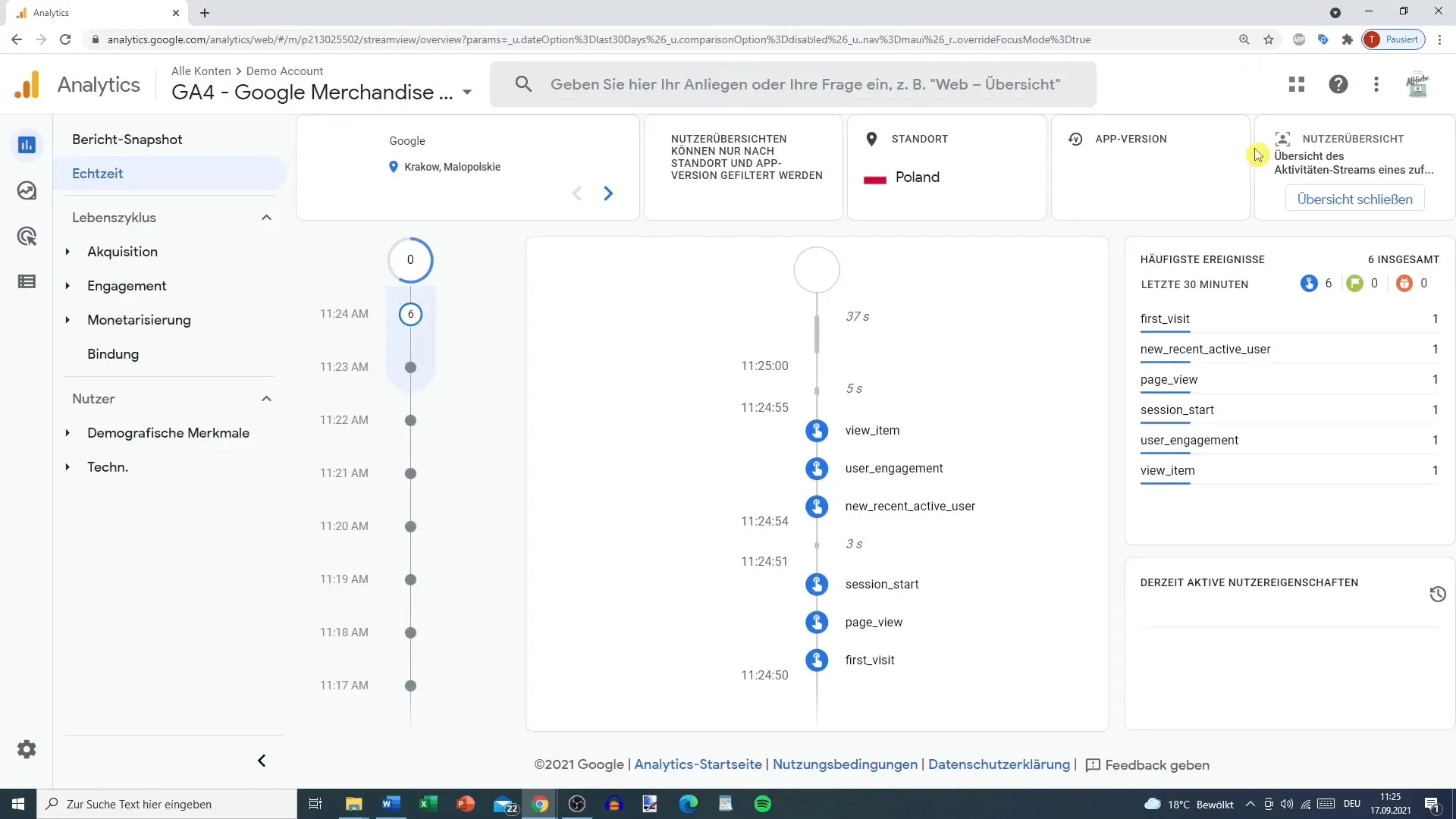 Analysere brukerinteraksjoner i sanntid med Google Analytics