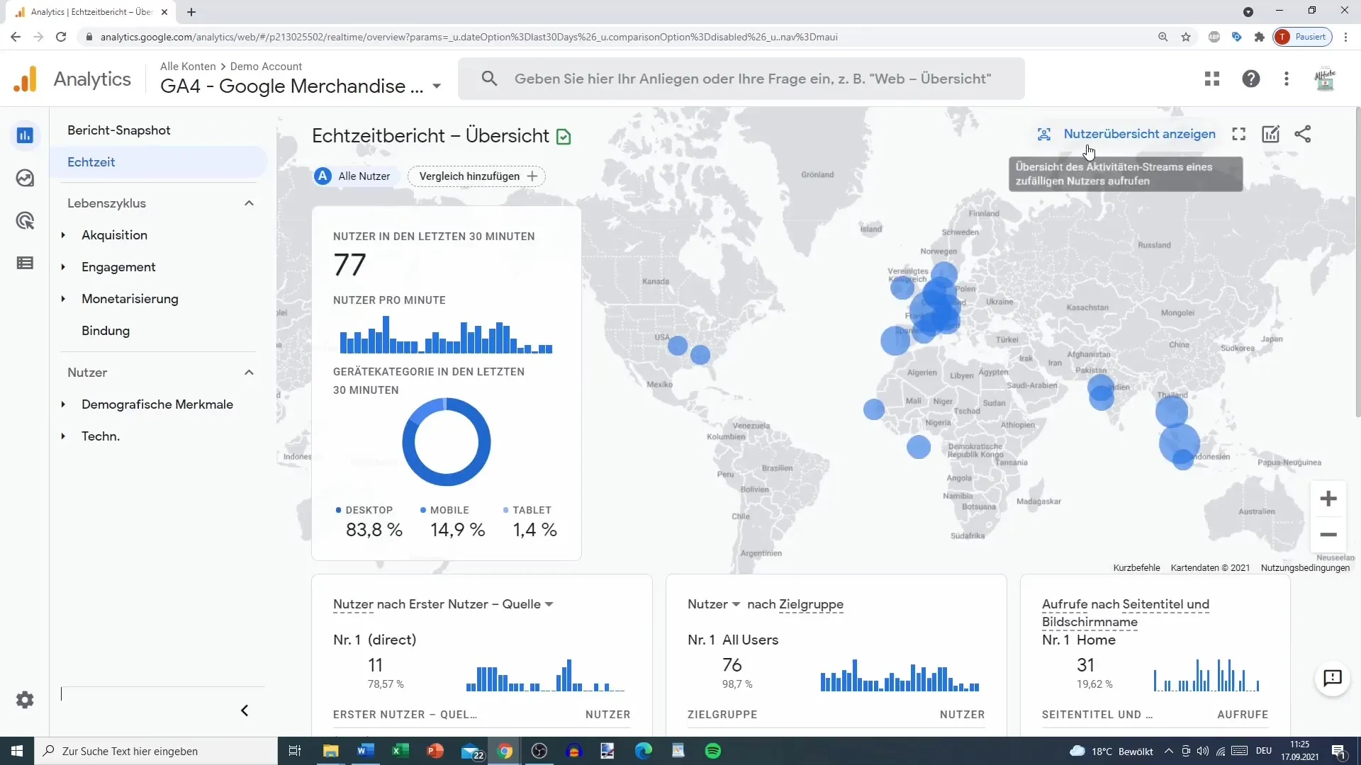 Analysere brukerinteraksjoner i sanntid med Google Analytics