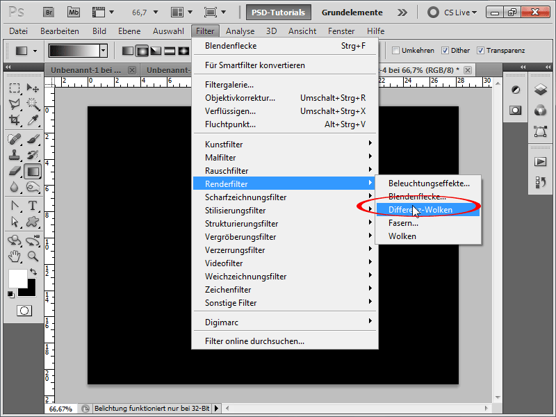 Lichtscheineffekt als Aktion aufnehmen