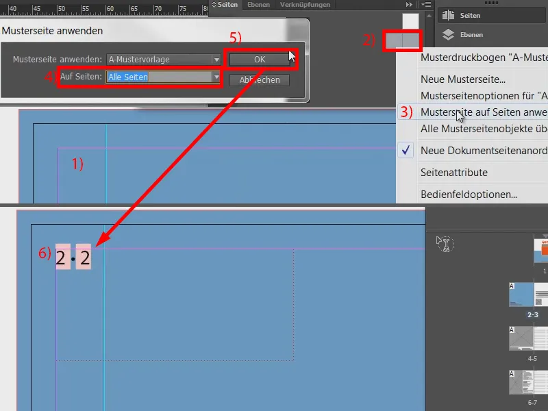 Numérotation de pages continue et double sur une page