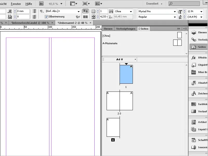 Arbeiten mit Musterseiten in InDesign