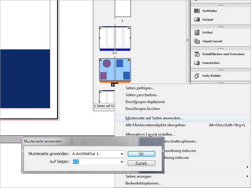 Arbeiten mit Musterseiten in InDesign