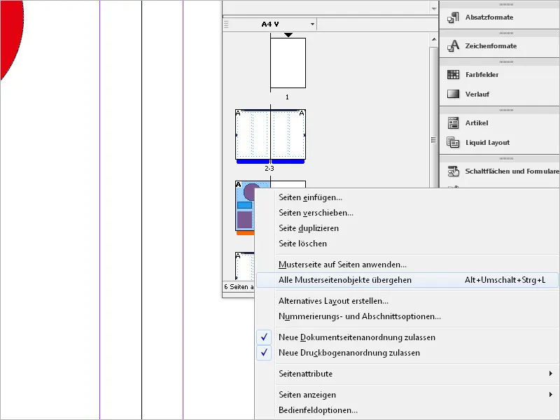 Arbeiten mit Musterseiten in InDesign