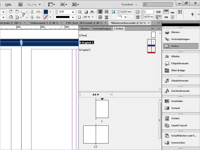 Arbeiten mit Musterseiten in InDesign