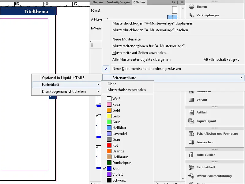 Delo z vzorčnimi stranmi v programu InDesign