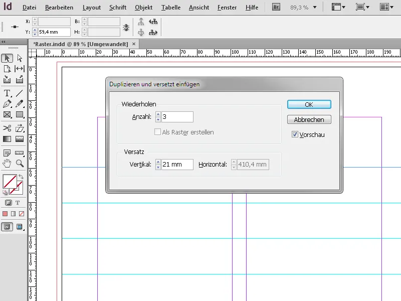 Lineale, Raster und Hilfslinien in InDesign