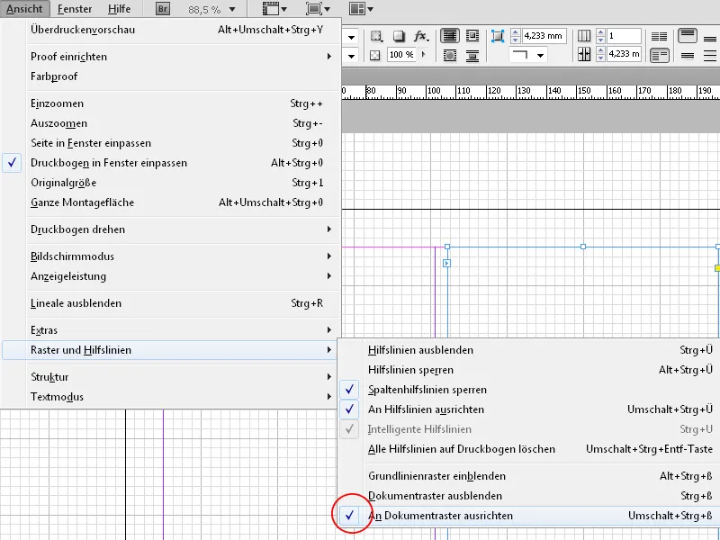 Lineale, Raster und Hilfslinien in InDesign