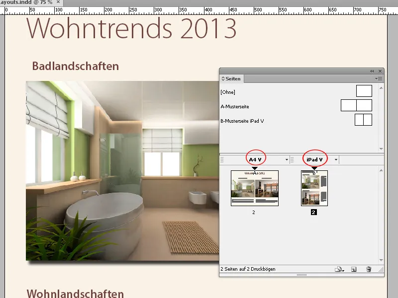 Alternative Layouts in einem Dokument in InDesign erstellen