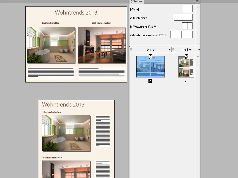 Alternative Layouts in einem Dokument in InDesign erstellen