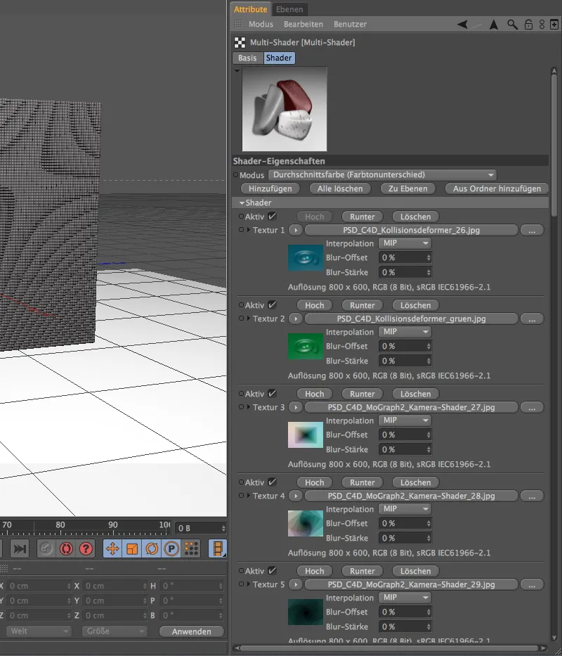 Uusi ominaisuus versiossa 13 - kuvamatriisi monisolmuisten shaderilla MoGraphista