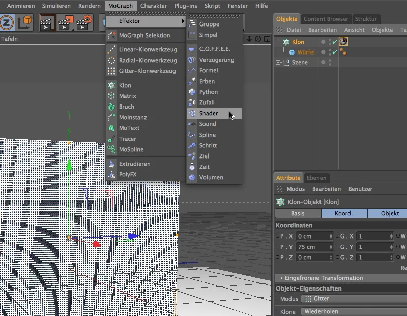 Az újdonságok a 13-as kiadásban - képmozaik a MoGraph Multi-Shader segítségével.