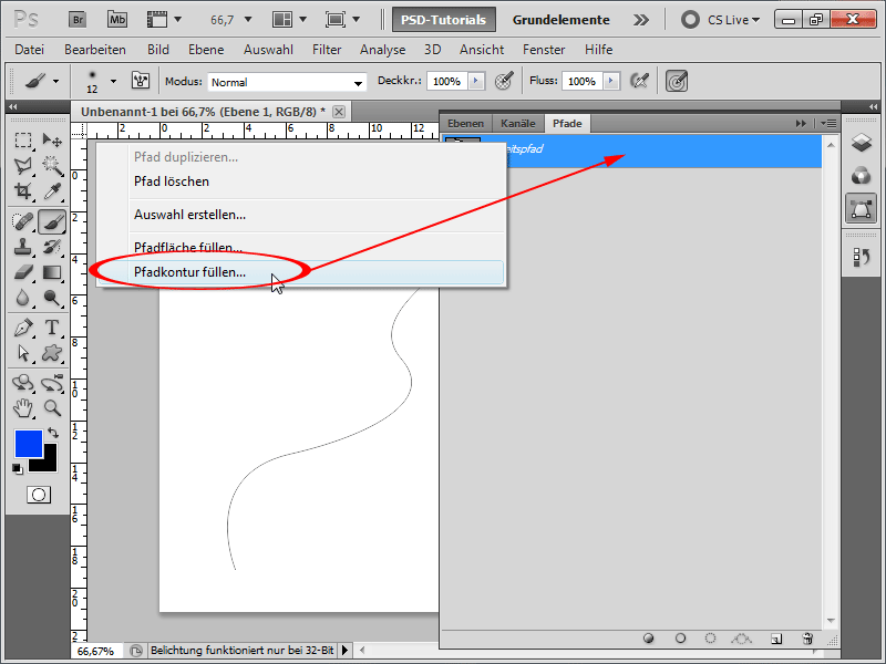 Linien zum Glühen bringen