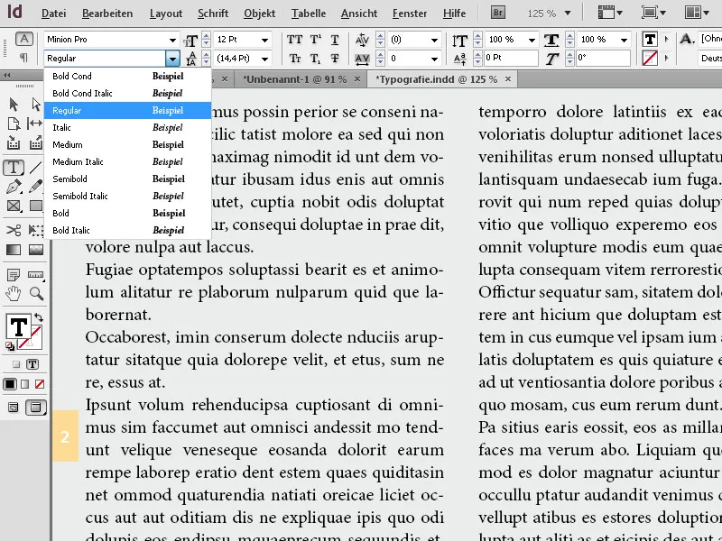 Typografie in InDesign