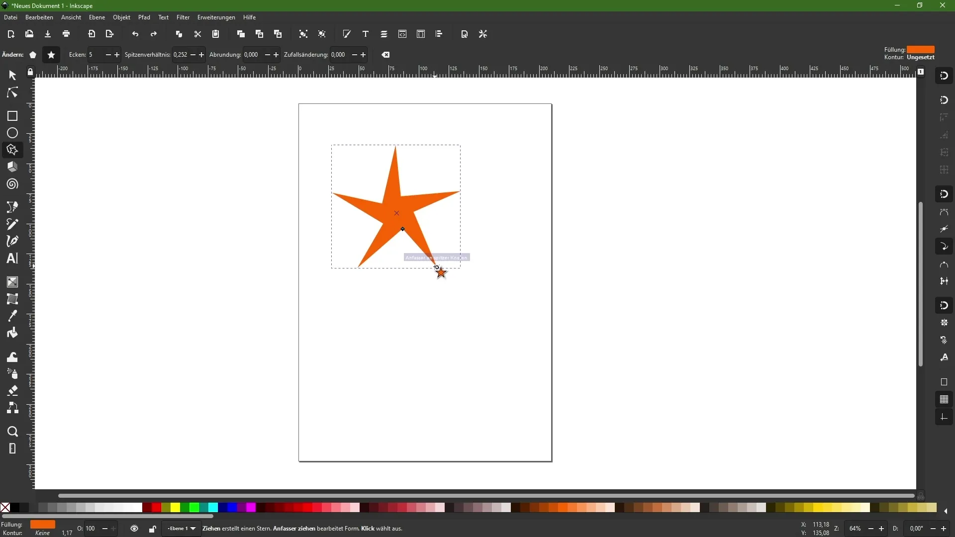 Herramienta de estrella de Inkscape: formas creativas creadas rápidamente