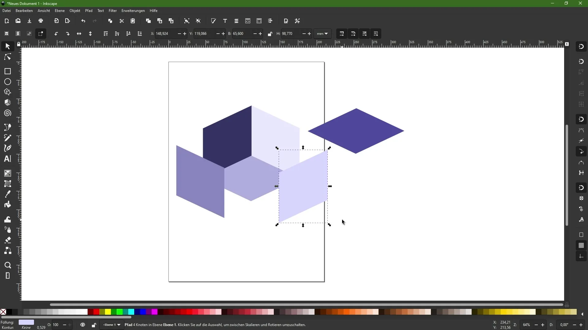 Utilisation efficace de l'outil de boîte 3D dans Inkscape