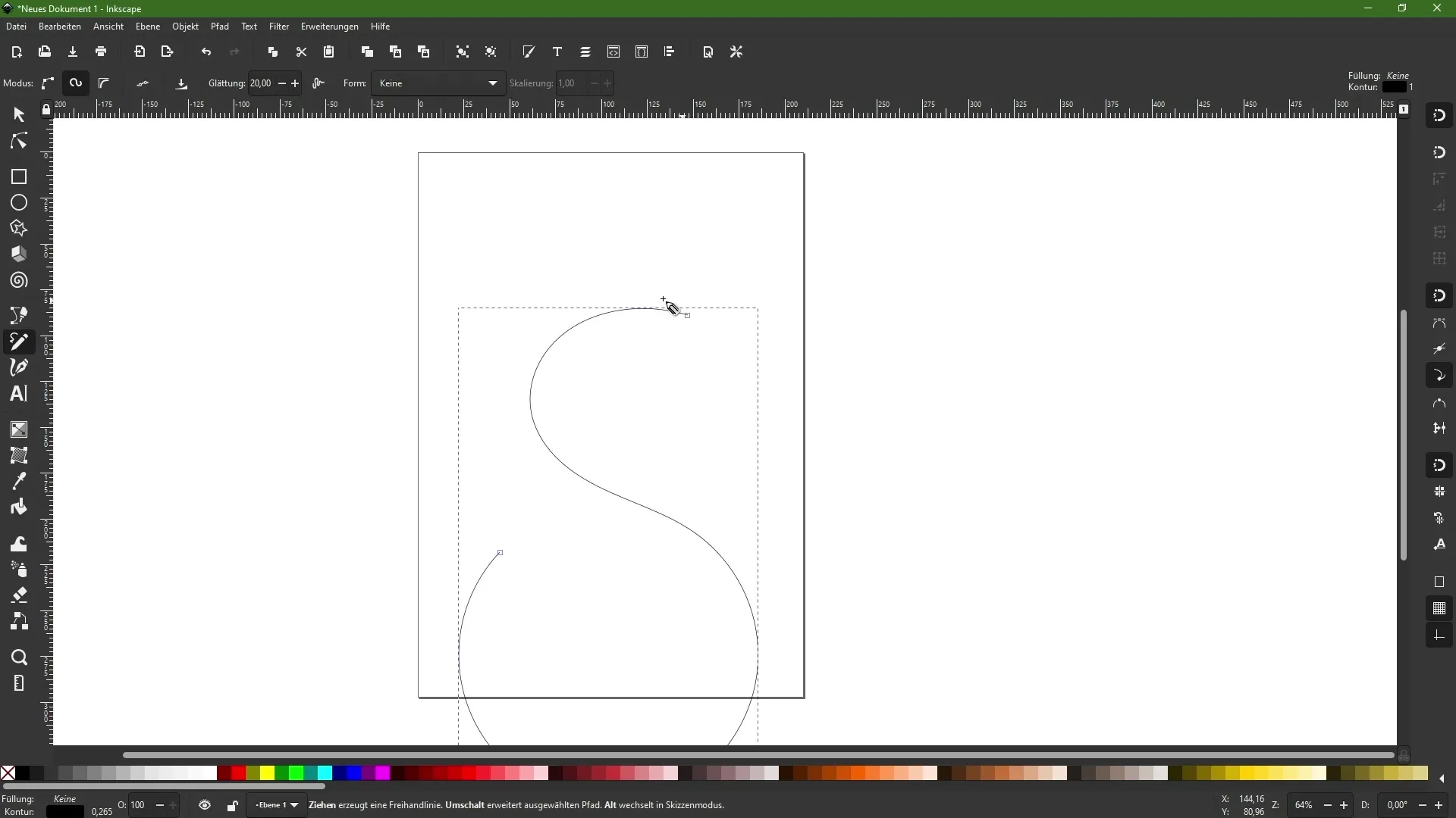 Inkscape'de serbestçe çizim yapmak - Yaratıcı yollar oluşturmak