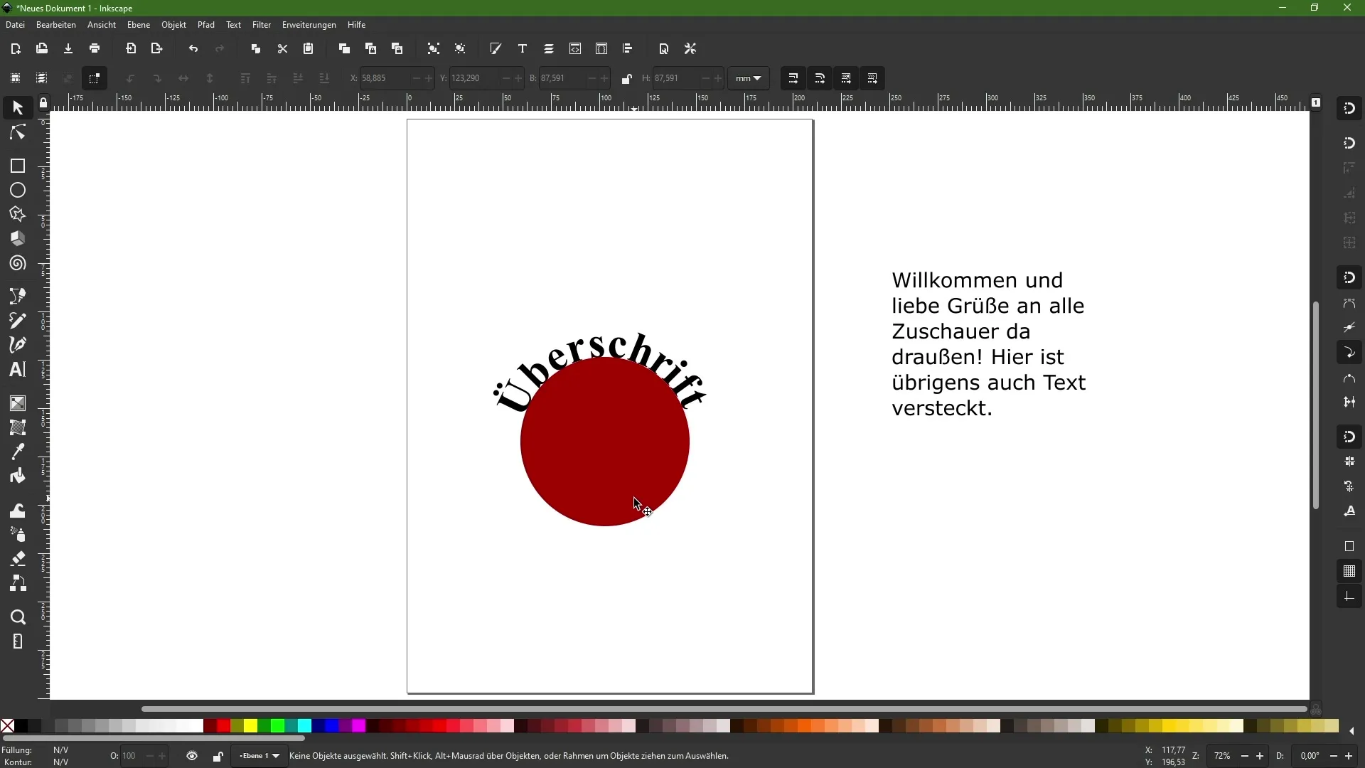 Text creation in Inkscape - Basics of the text tool