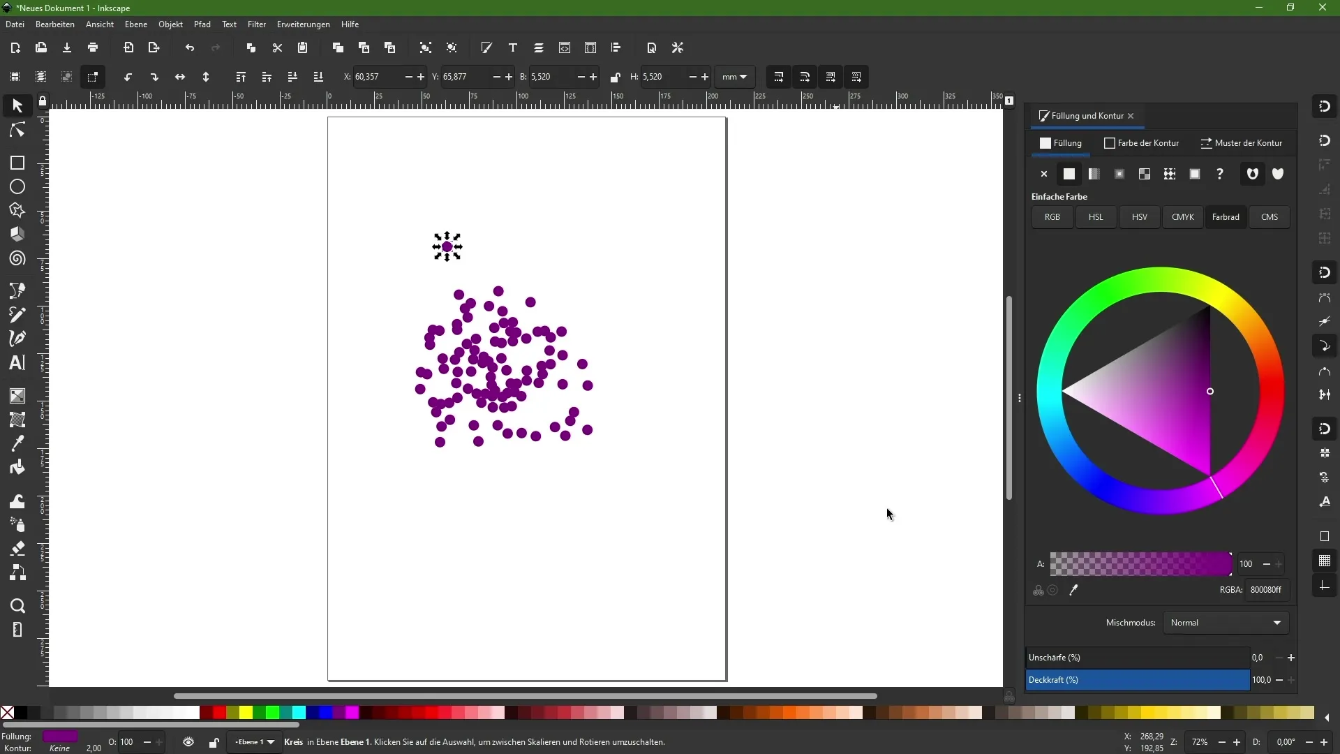 Utiliser efficacement l'outil de pulvérisation dans Inkscape