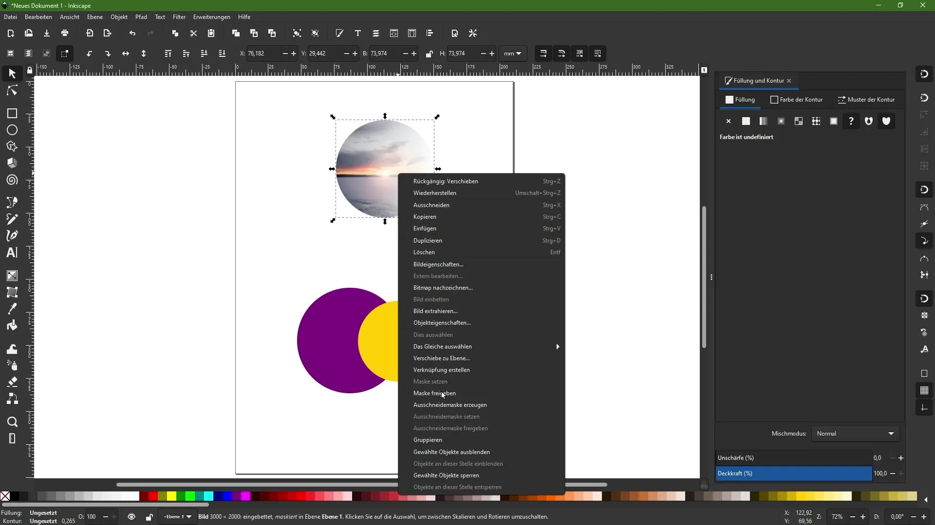 Maskers en uitsnijpaden effectief gebruiken in Inkscape