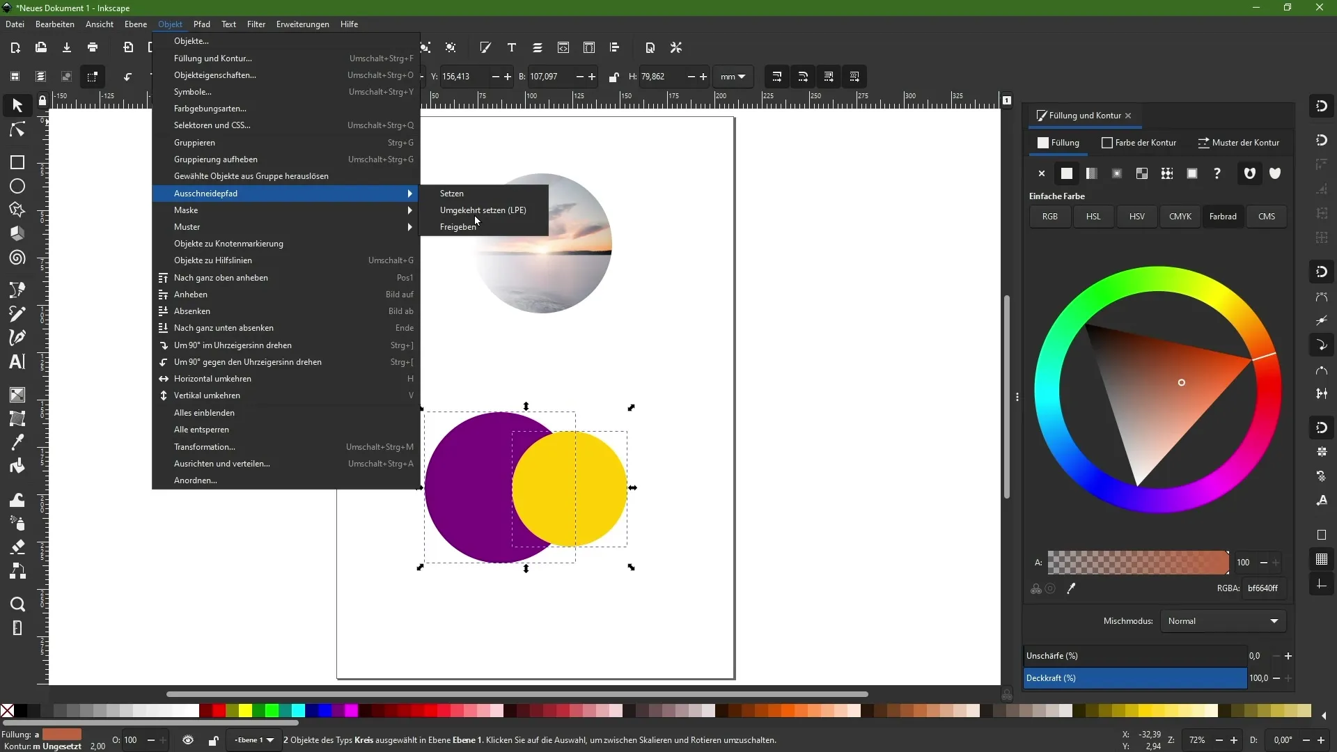 Maskers en uitsnijpaden effectief gebruiken in Inkscape