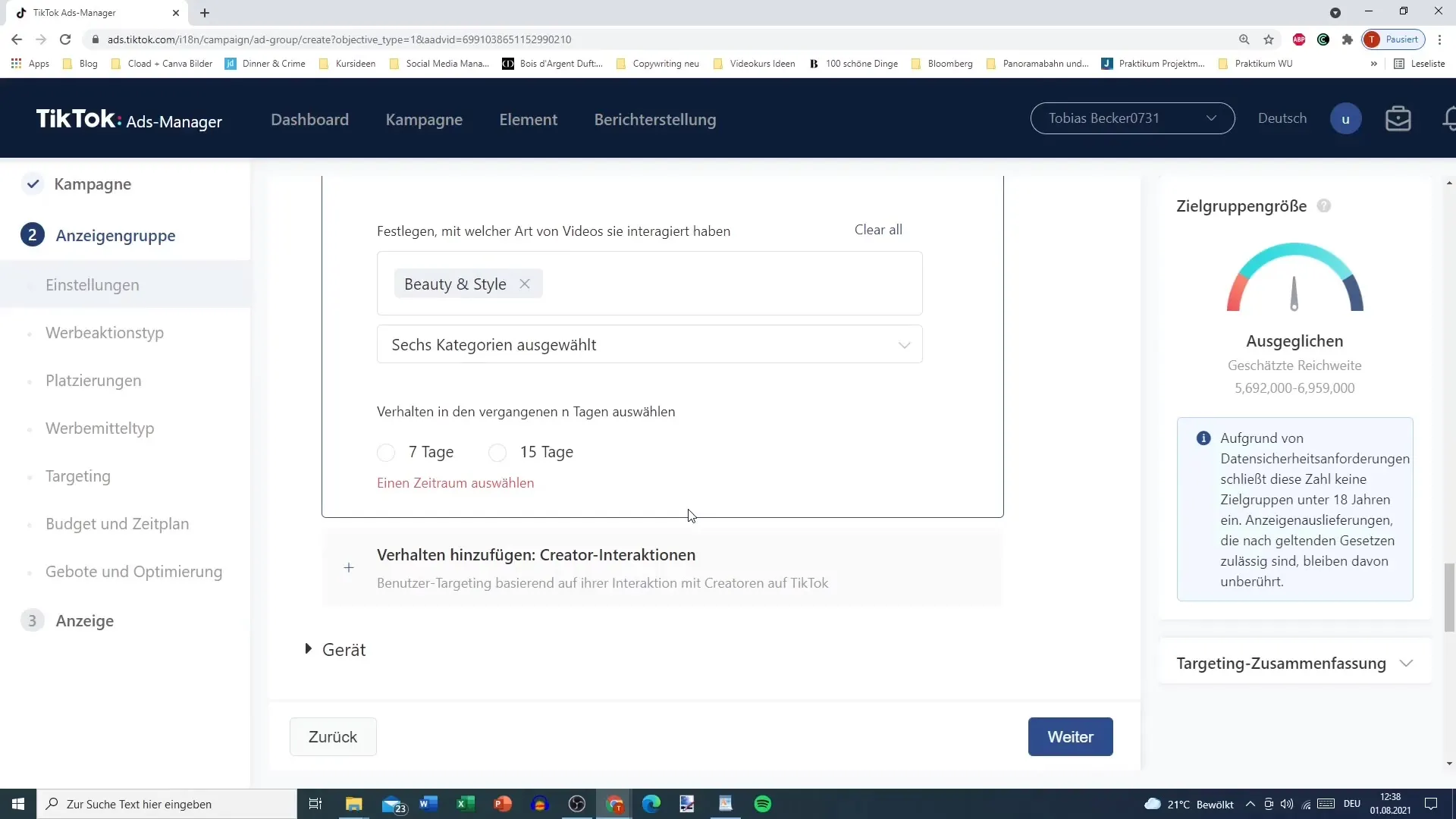 Effektives Targeting für TikTok Ads im Ads-Manager