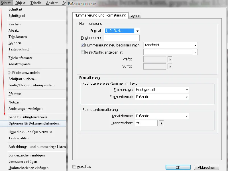 Fußnoten in InDesign