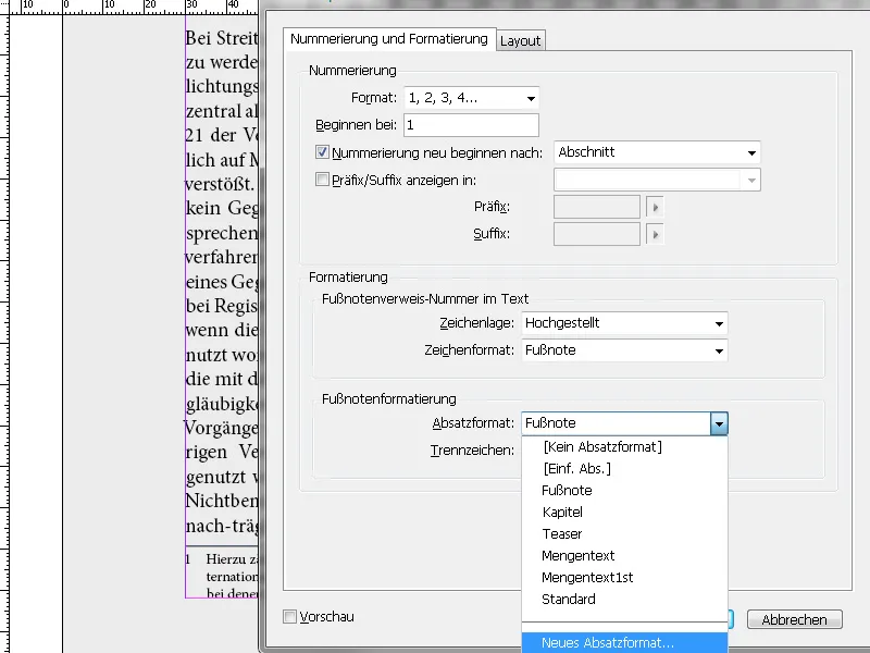 Fußnoten in InDesign