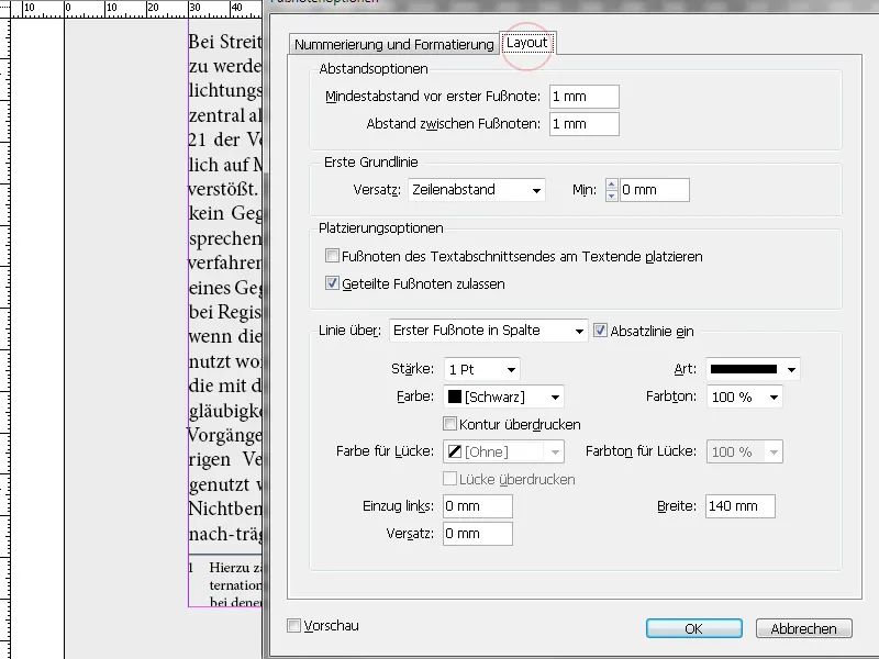 Fußnoten in InDesign