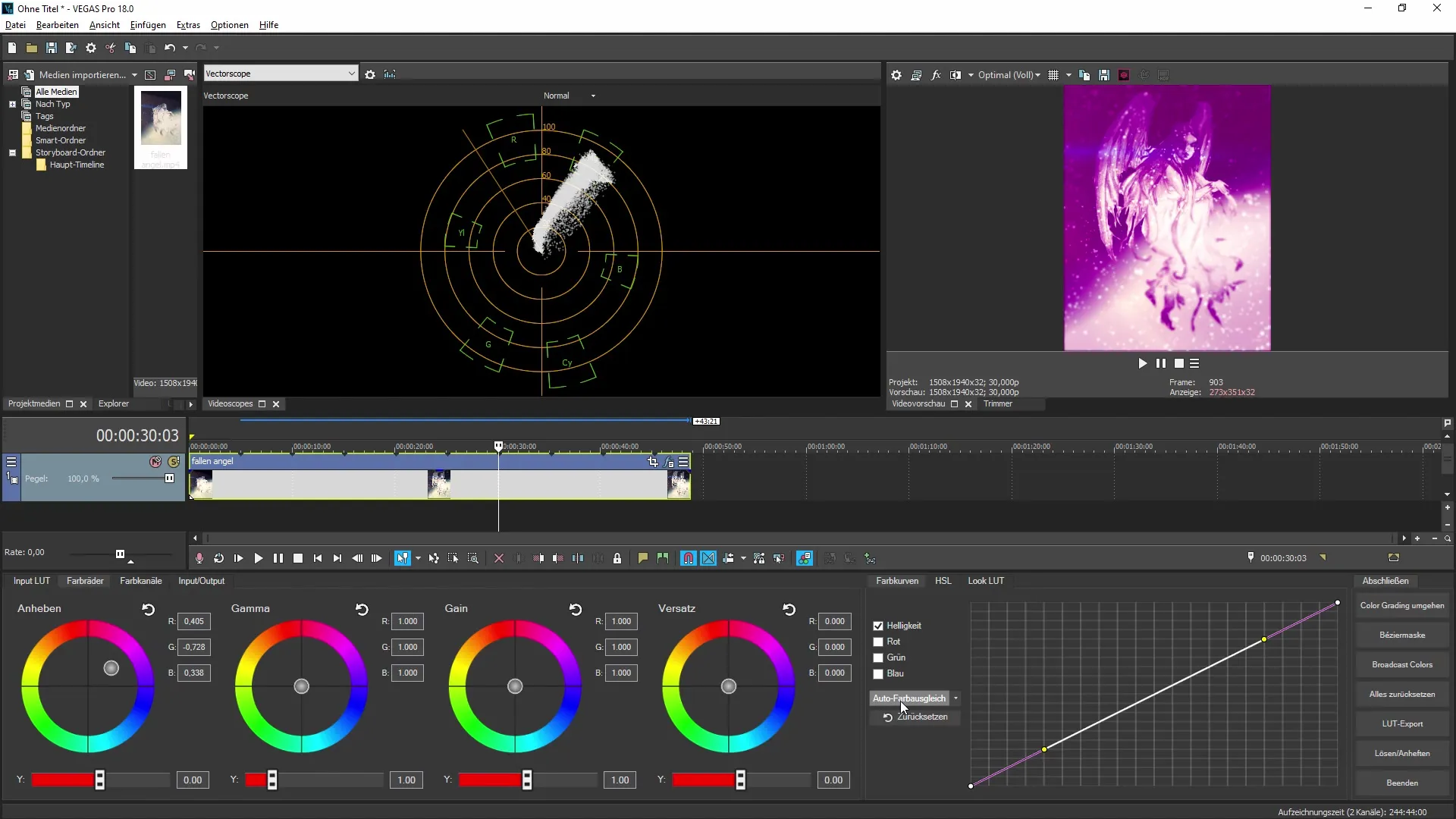 Neues Color Grading-Panel in VEGAS Pro 19 – Umfassende Übersicht