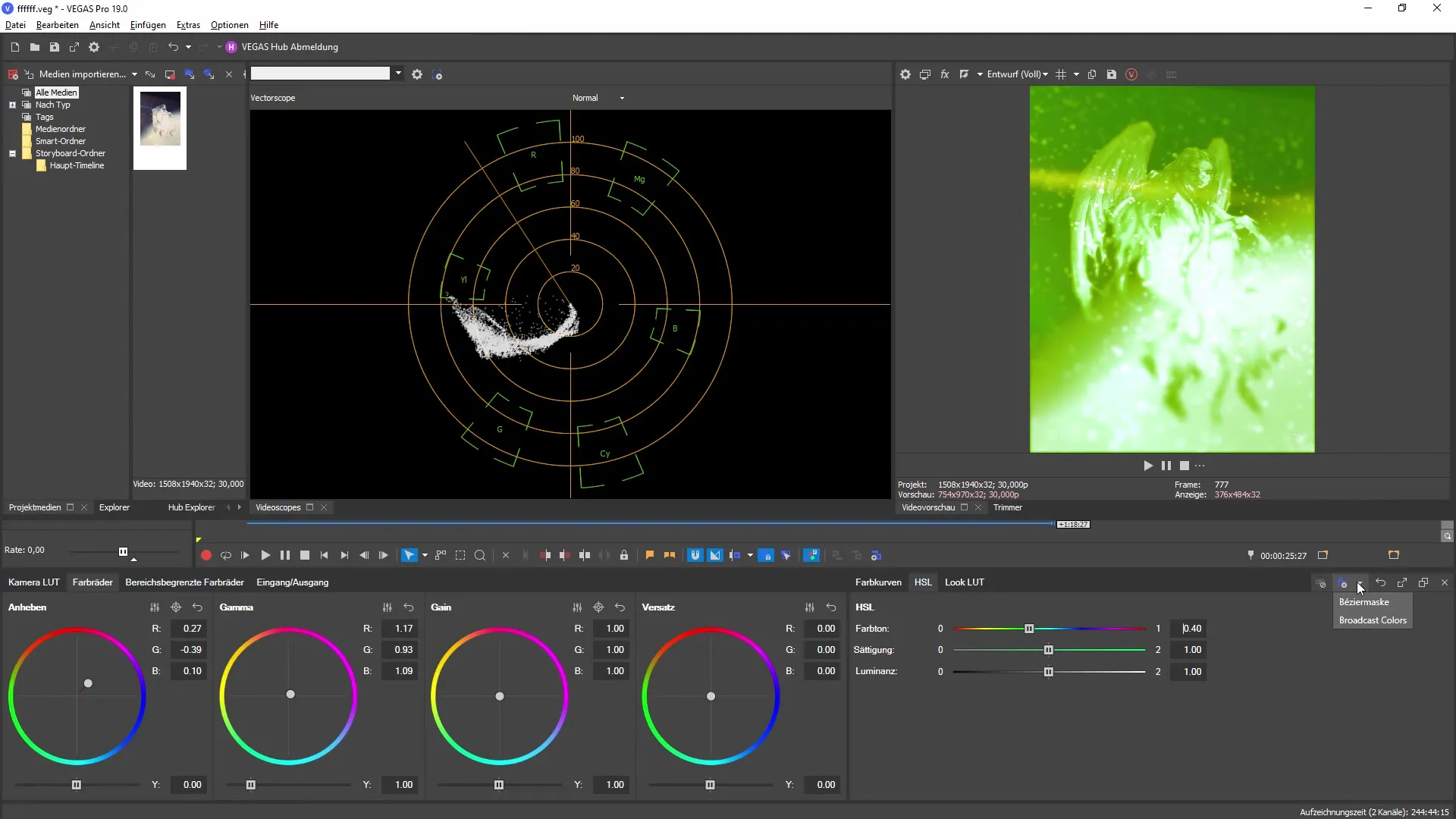 Naujas spalvų klasifikavimo skydelis "VEGAS Pro 19" - išsami apžvalga