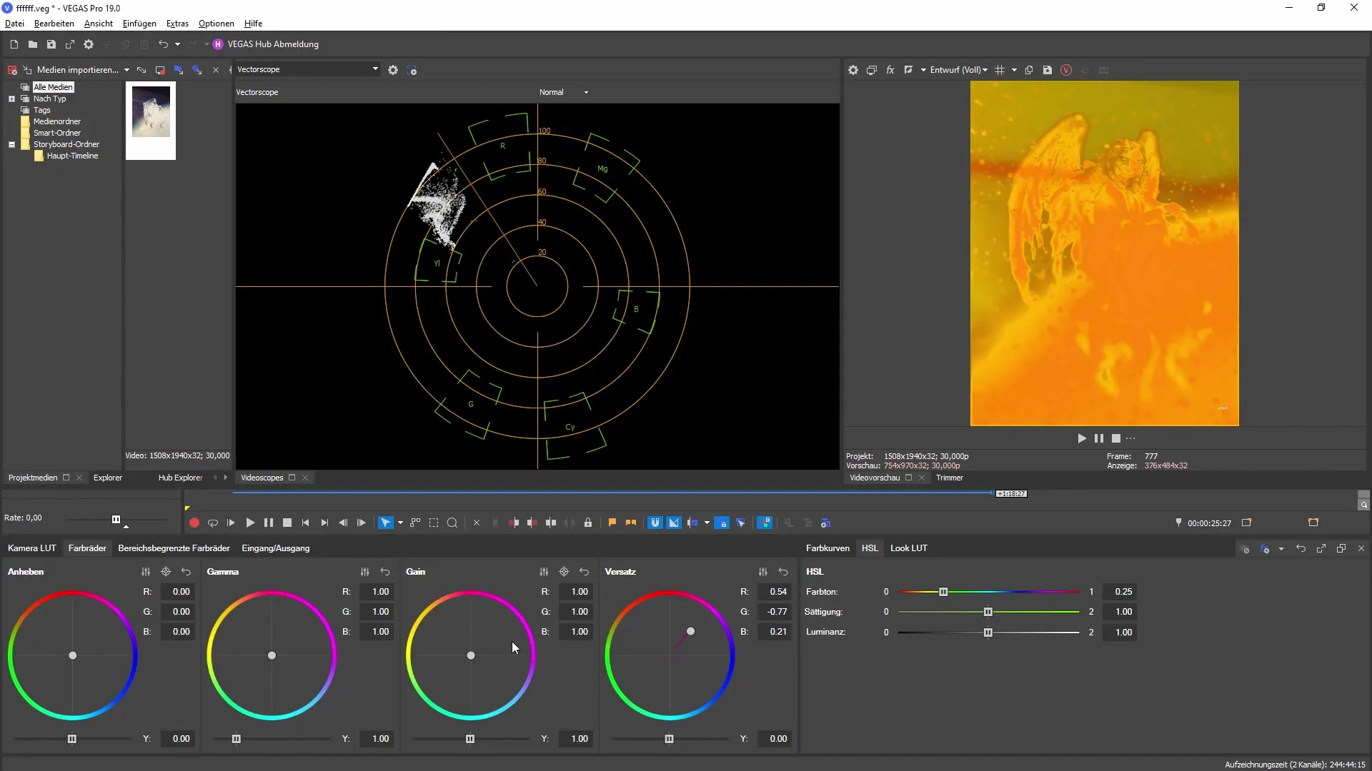 Нов панел за цветово коригиране в VEGAS Pro 19 - Подробен преглед