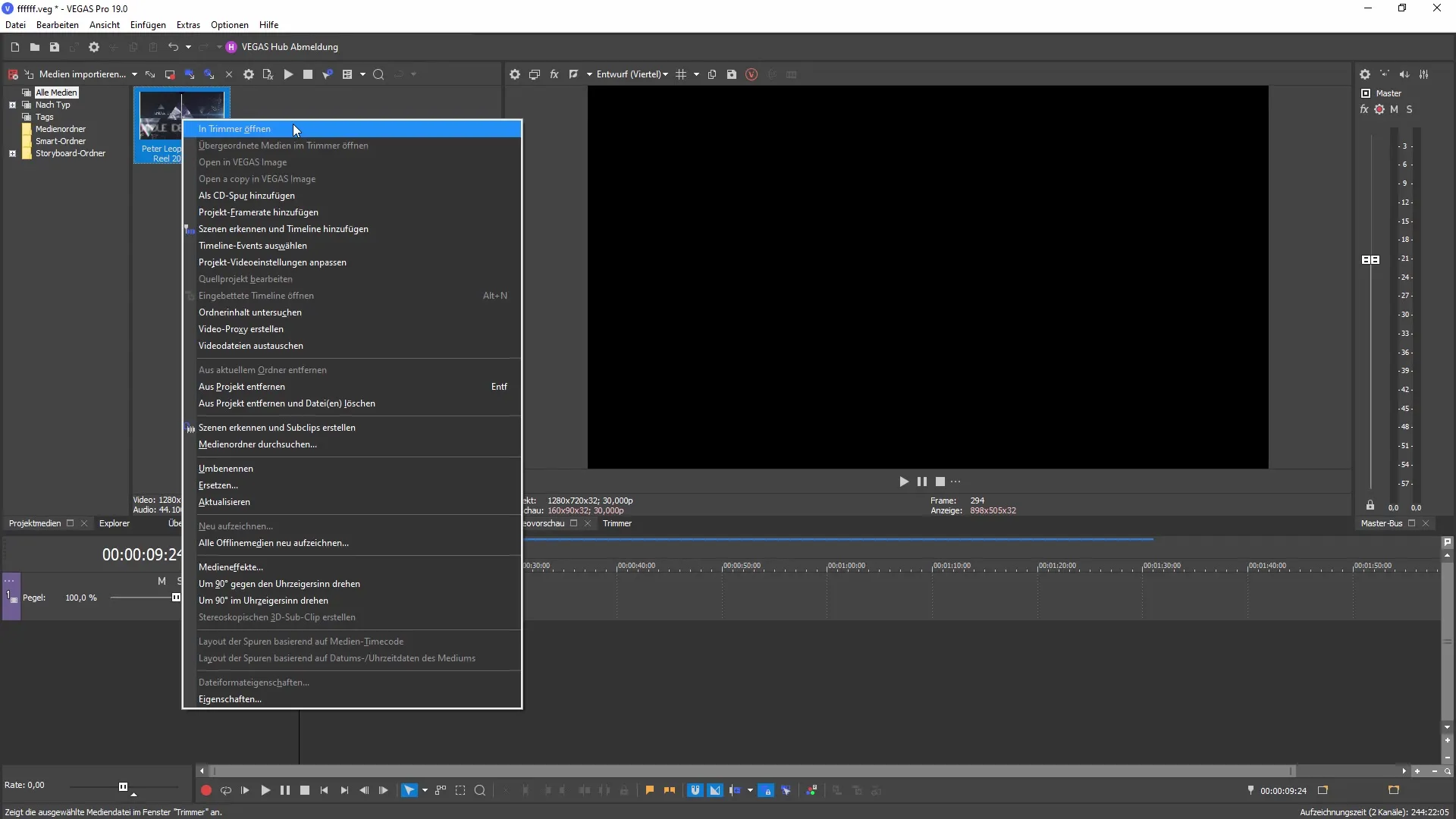 Automatinio scenos atpažinimo naudojimas programoje "VEGAS Pro 19