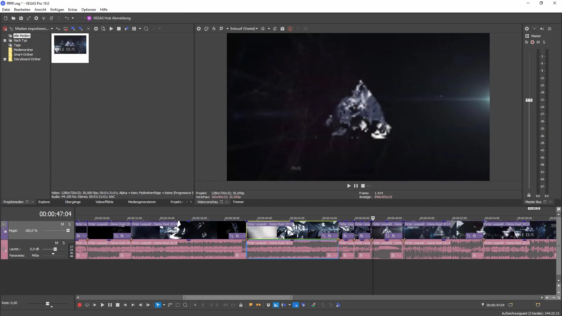 Automatinio scenos atpažinimo naudojimas programoje "VEGAS Pro 19