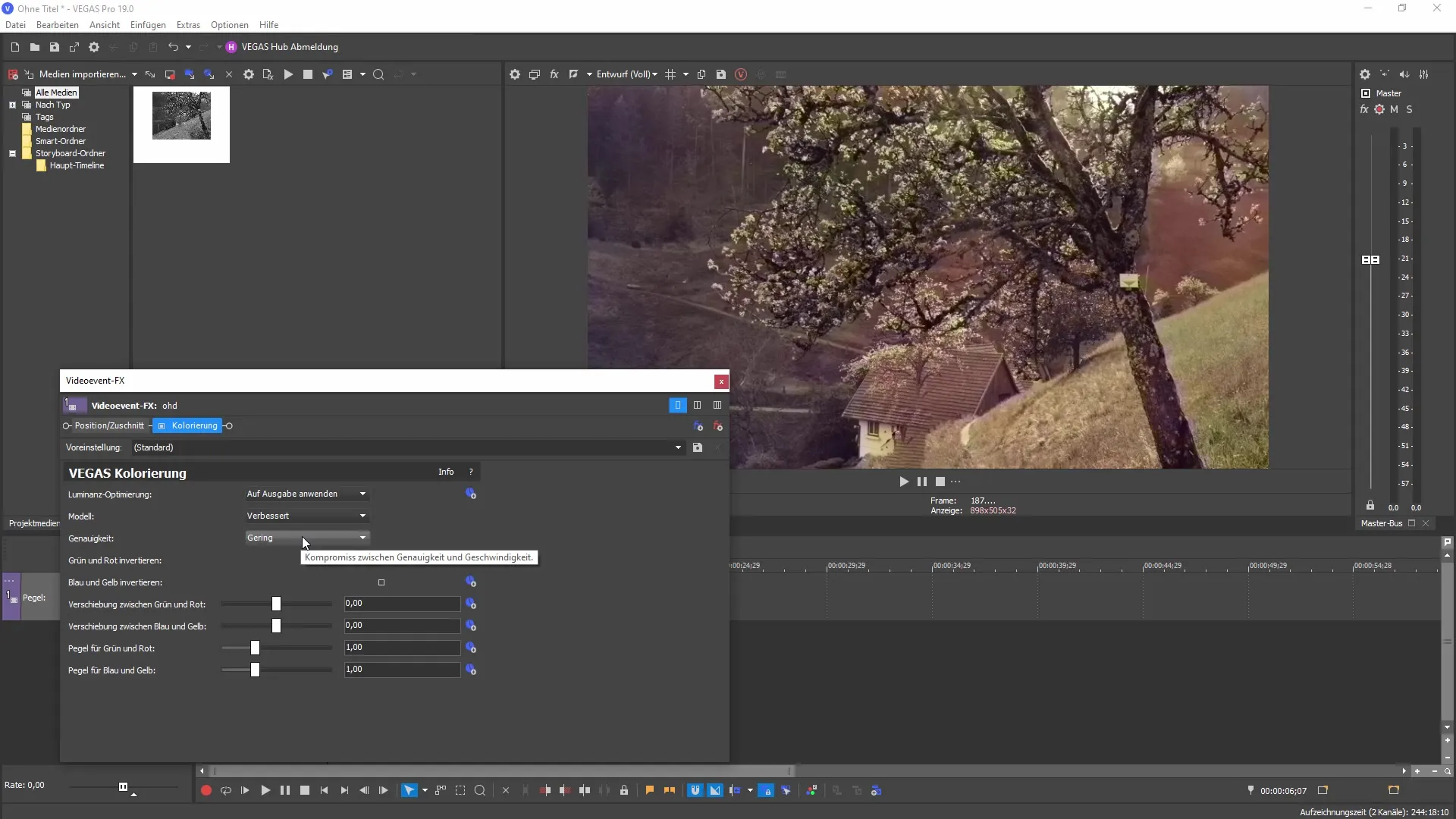 Patobulinti "MAGIX VEGAS Pro 19" efektai ir dirbtinis intelektas