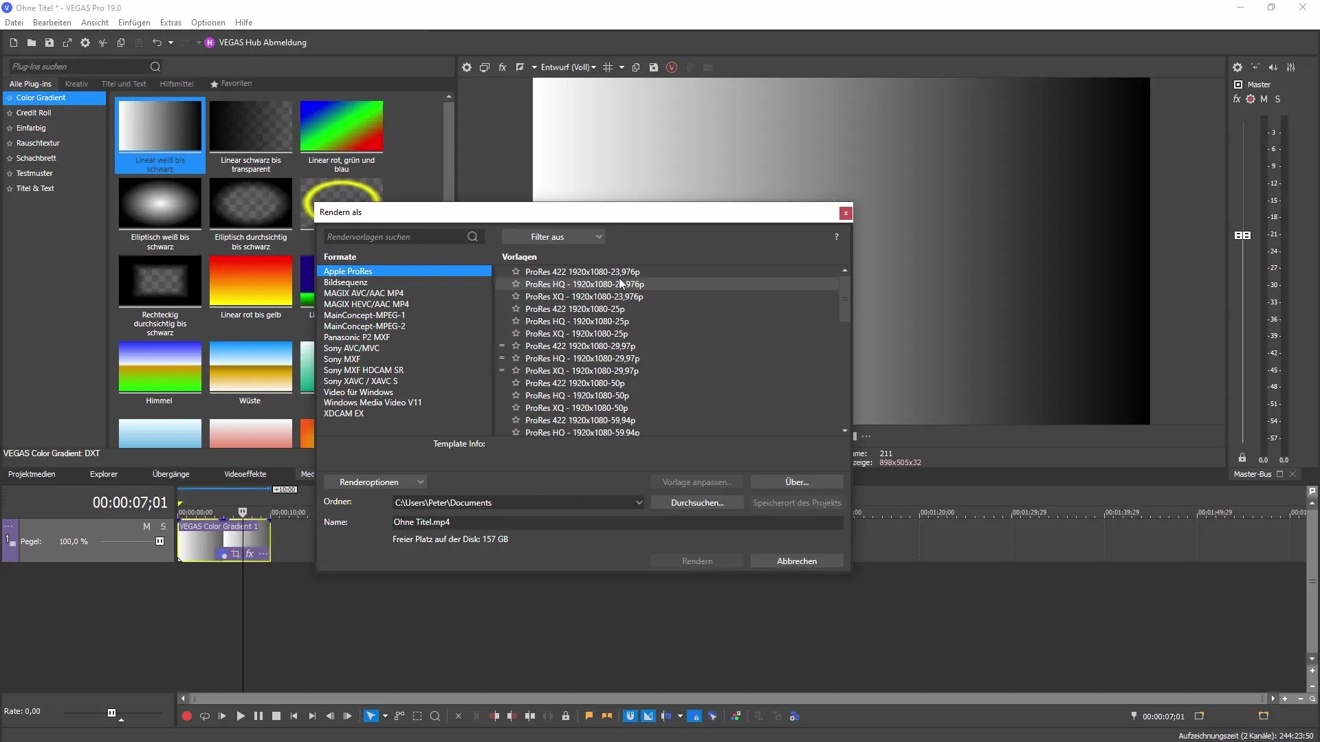 Penggunaan codec baru yang efisien di VEGAS Pro 19