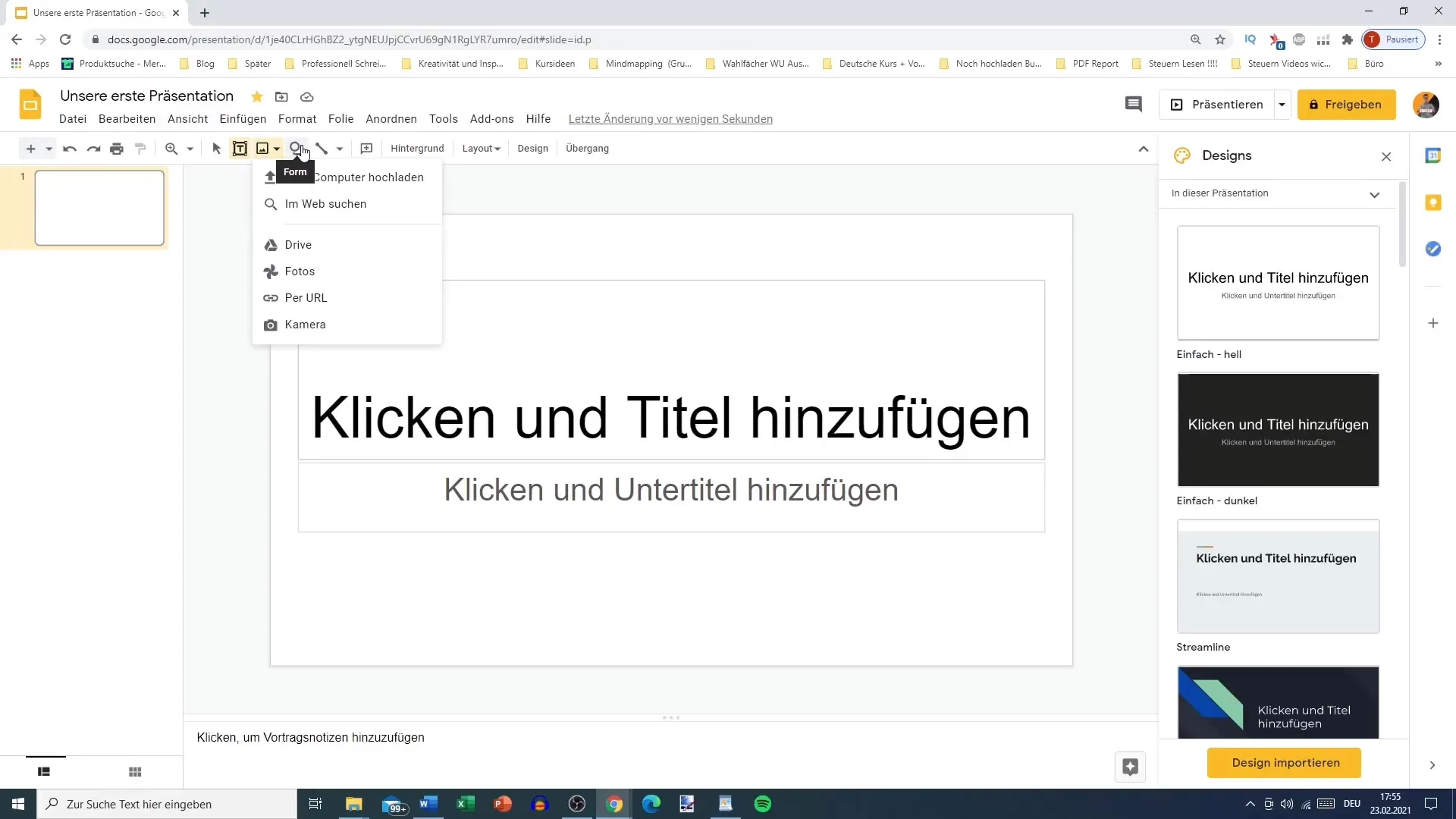 Memanfaatkan antarmuka pengguna Google Slides dengan efektif