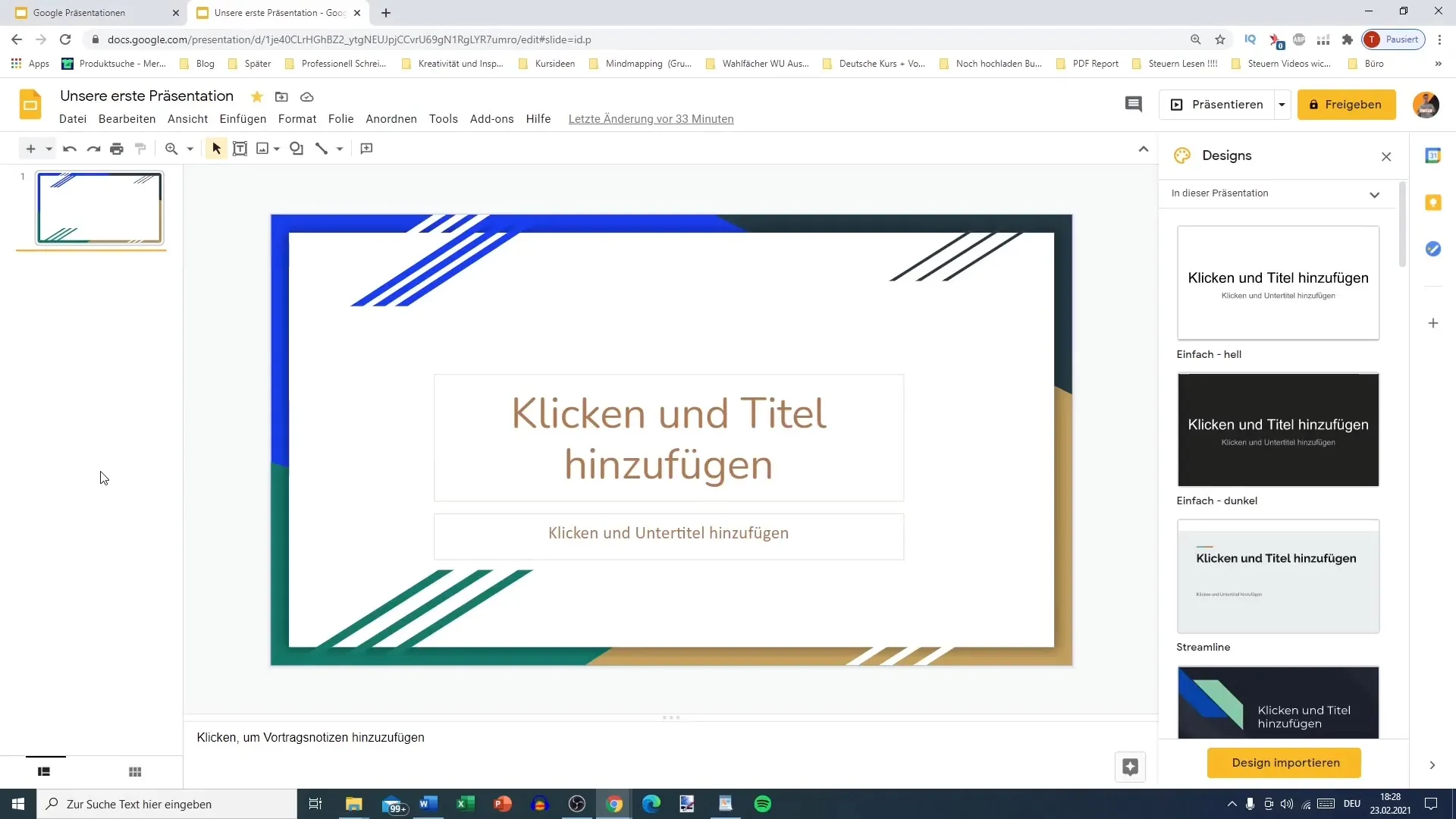 Effective sorting of Google Slides presentations