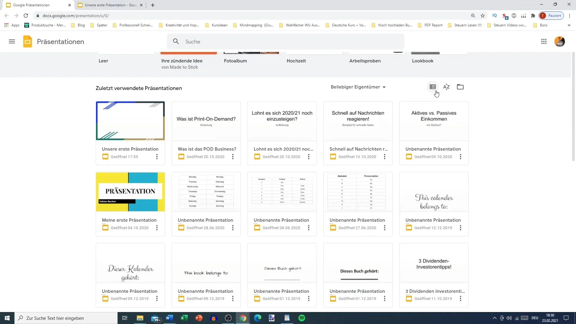 Effektives Sortieren von Google Slides Präsentationen