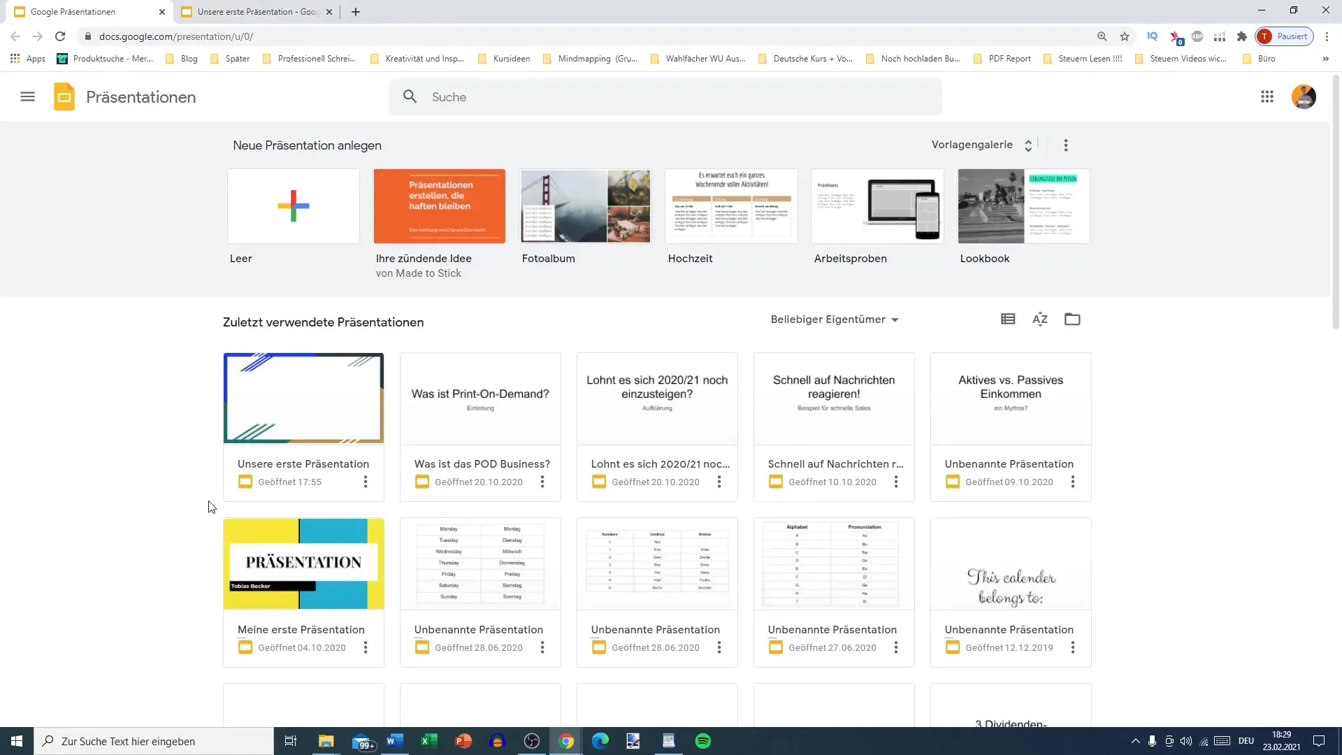 Effective sorting of Google Slides presentations