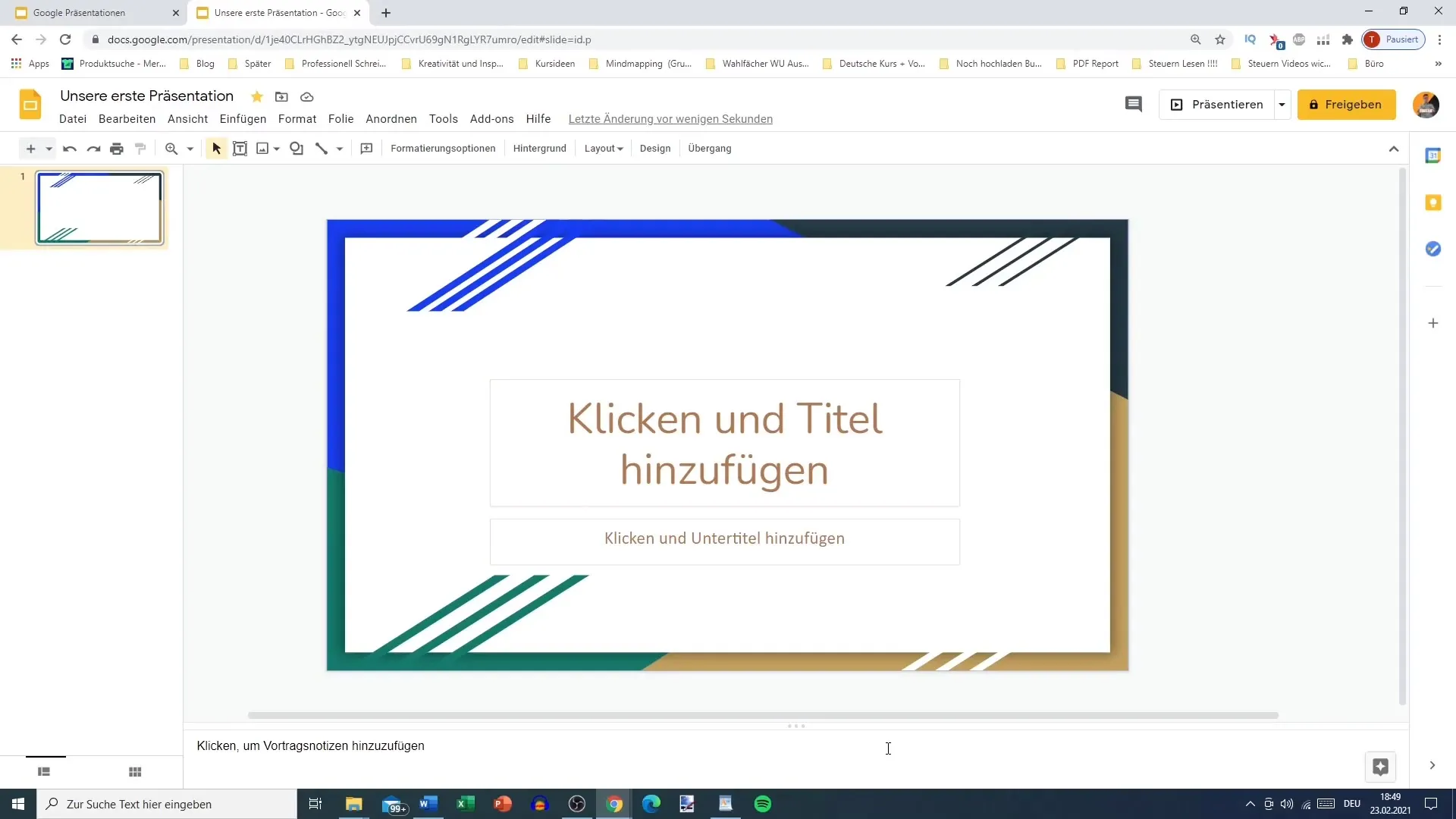 Set up basic settings in Google Slides specifically