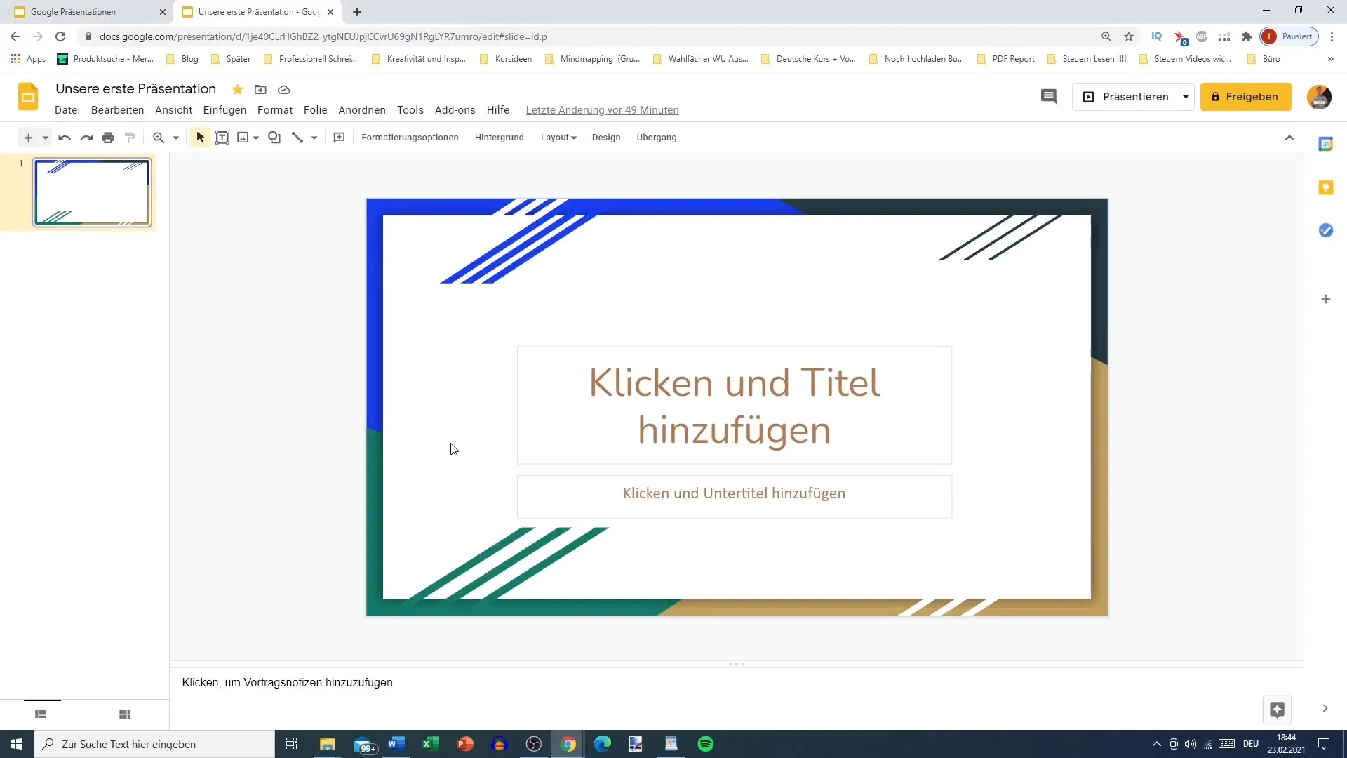 Set up basic settings in Google Slides specifically