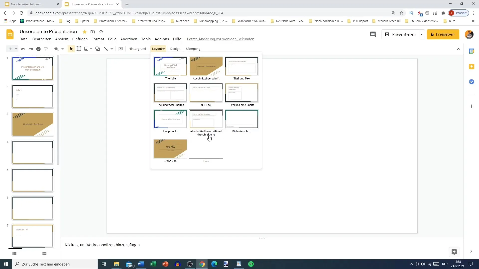 Effektive Foliengestaltung in Google Slides