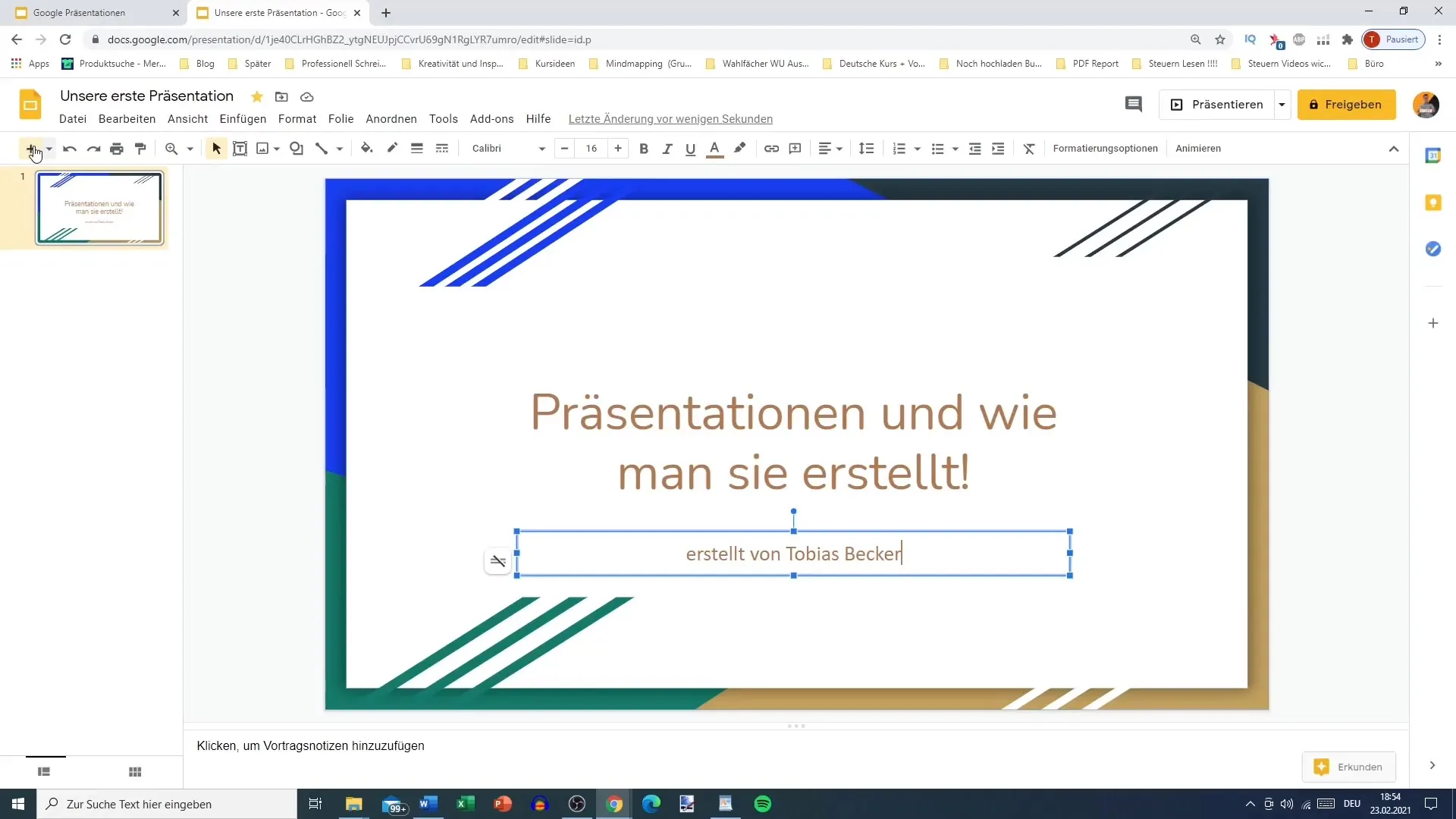 Desain kemasan folio yang efektif di Google Slides