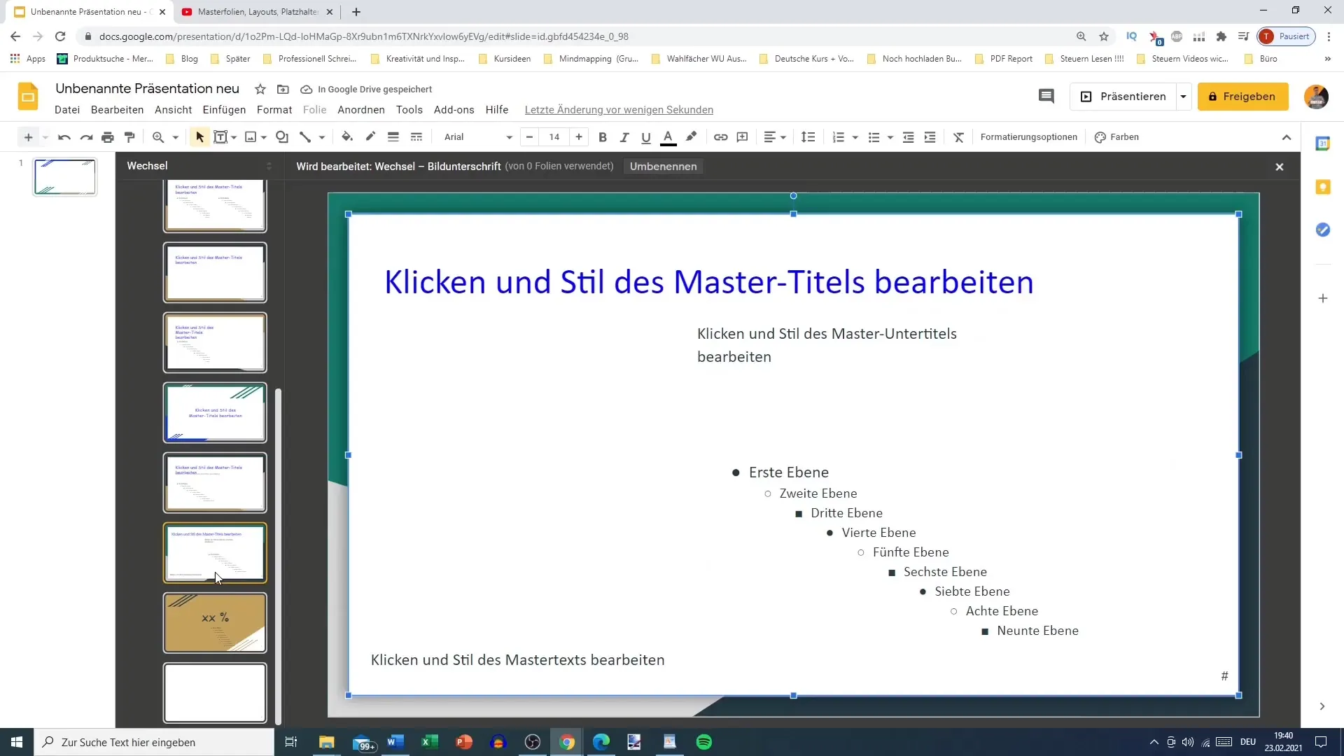 Edit master slides in Google Slides